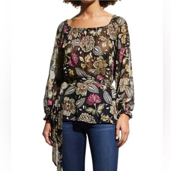 NWT Rag & Bone Sierra Floral Long Sleeve Sheer Blouse  Medium - Picture 2 of 12